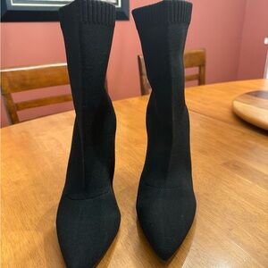 Elegant Women's black Sock Boots. Size 8